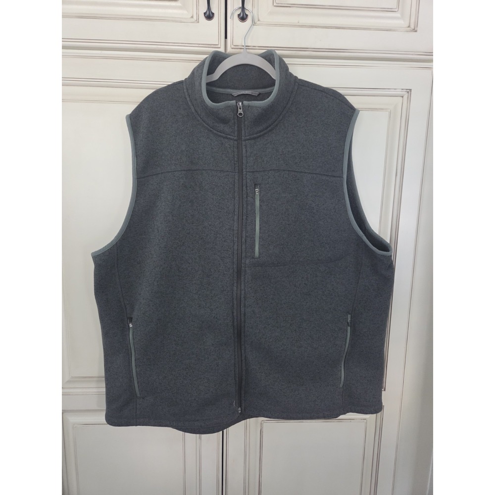 LL Bean Sweater Vest Men's Xxl‎ Slightly Fitted Full Zip Heathered Green 505974